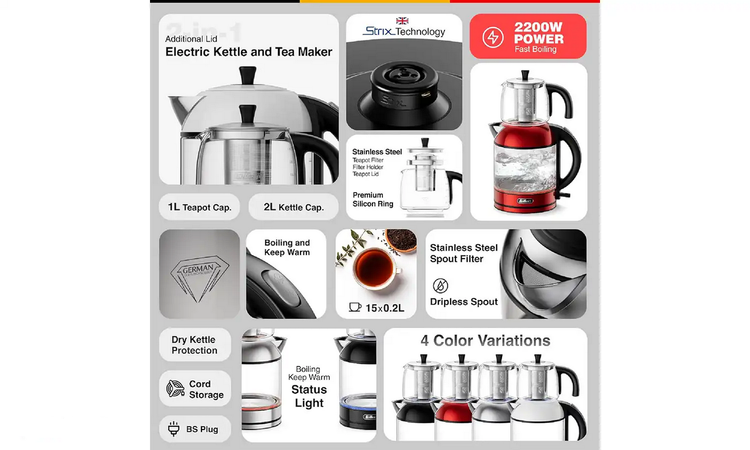 چای ساز فلر مدل TS288 دلوکس کالا