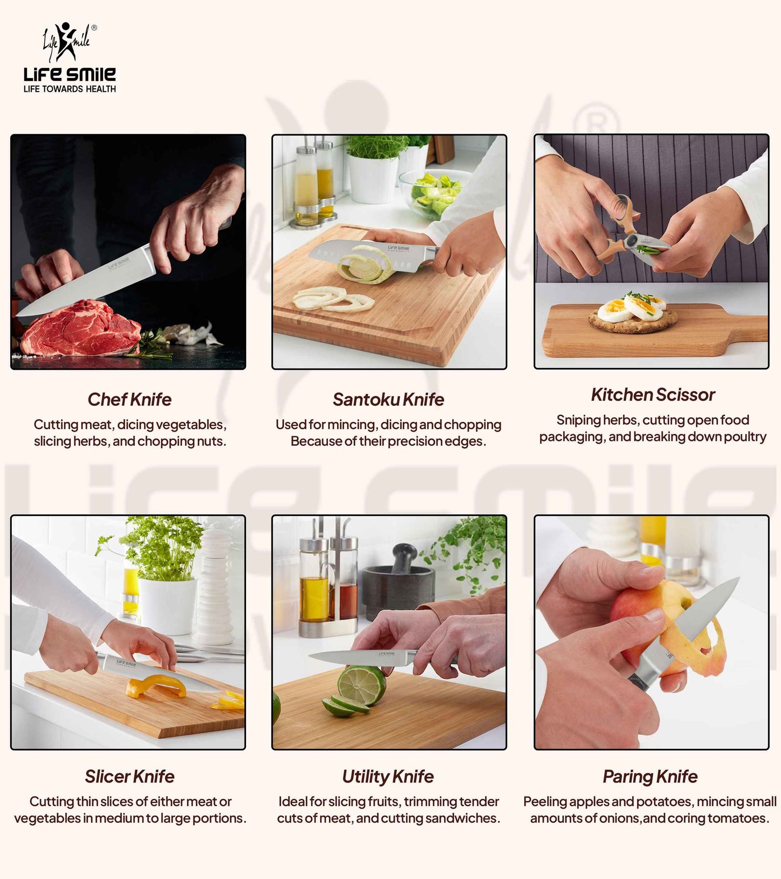 سرویس چاقو لایف اسمایل مدل NSEL-8-1