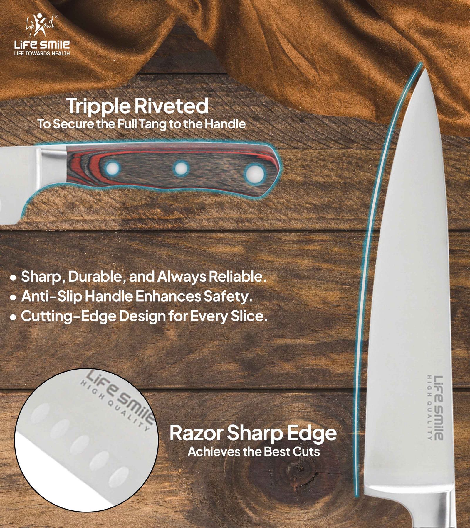 سرویس چاقو لایف اسمایل مدل NSEL-8-1