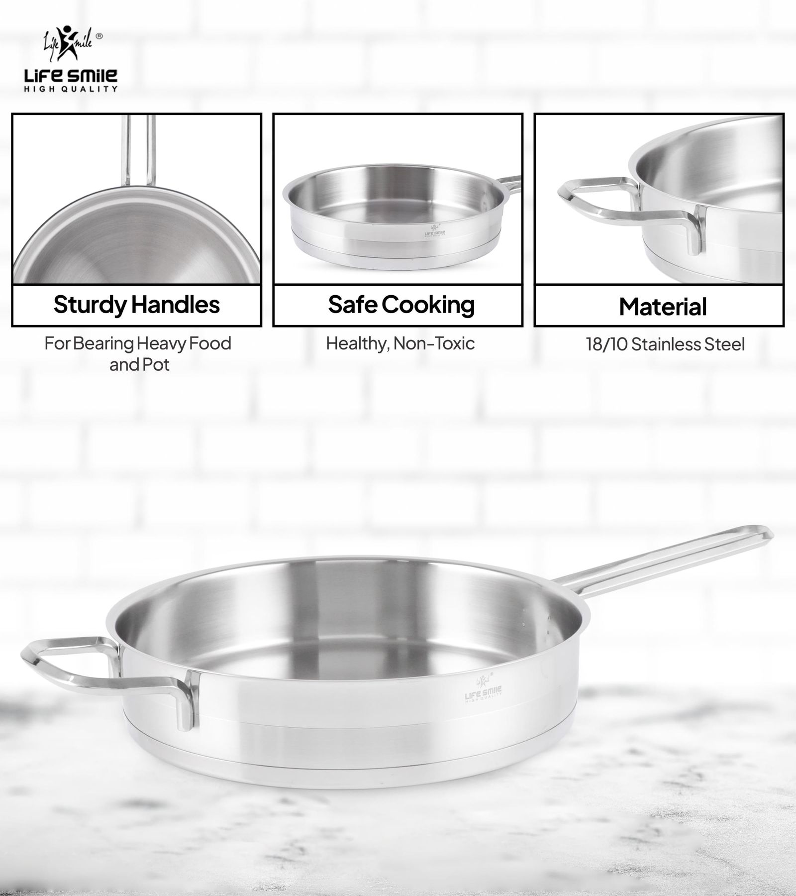 سرویس تابه استیل لایف اسمایل مدل P123FSET