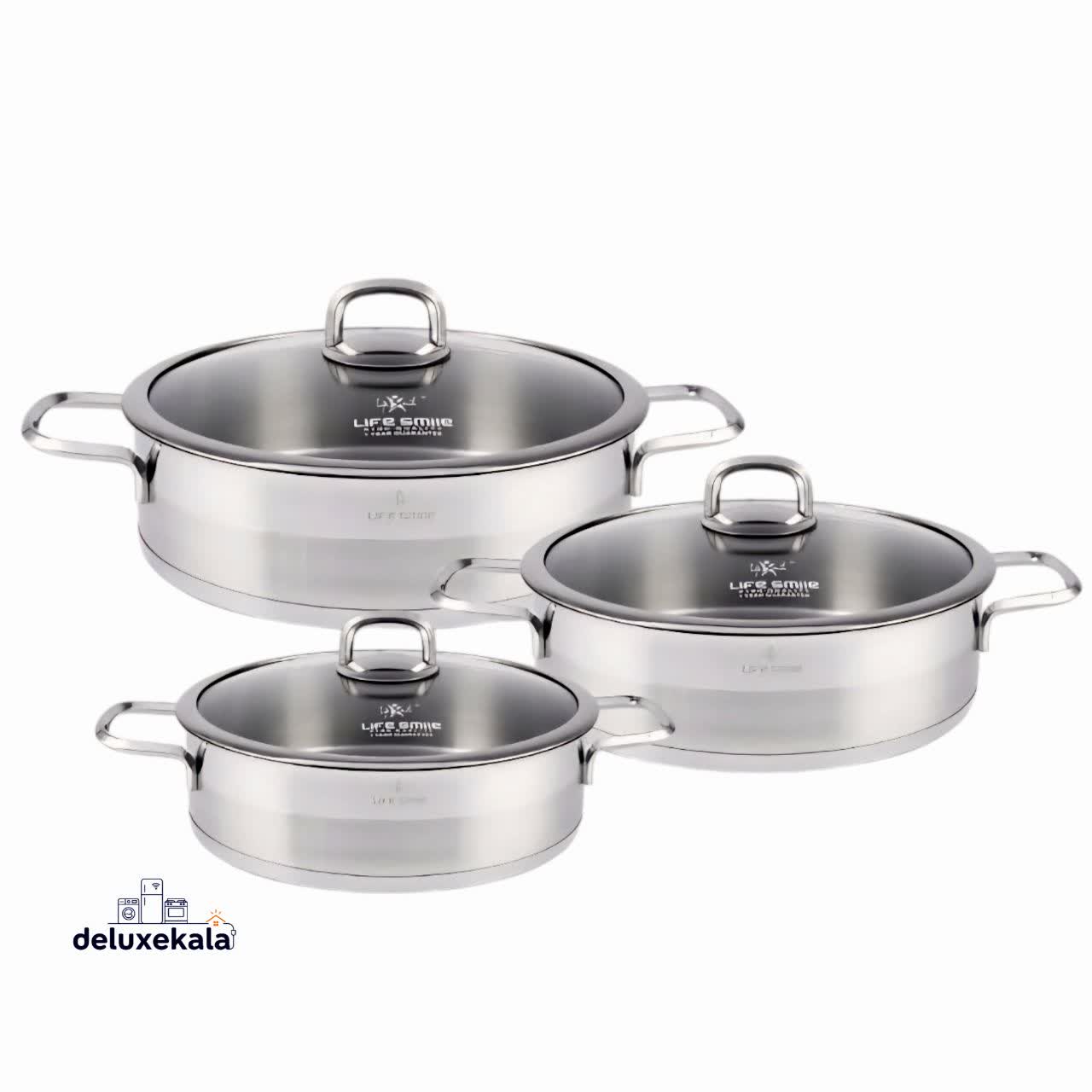 سرویس تابه استیل لایف اسمایل مدل LIFEP12SHR