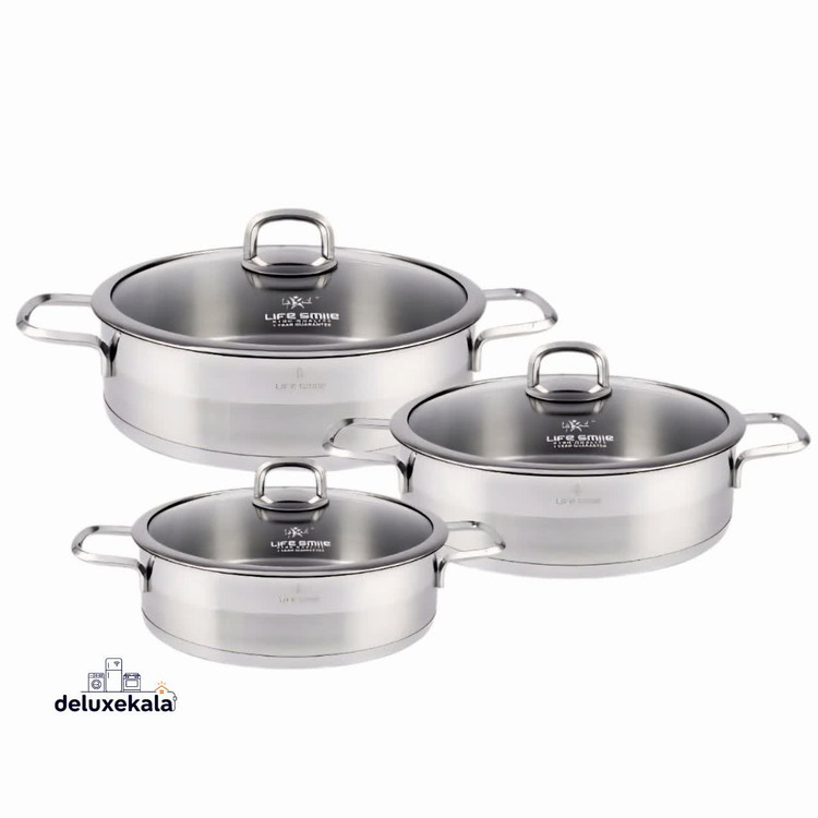 سرویس تابه استیل لایف اسمایل مدل LIFEP12SHR