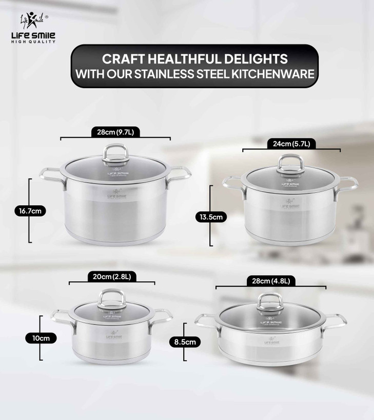 سرویس قابمه 8 پارچه استیل لایف اسمایل مدل LIFEP12-8