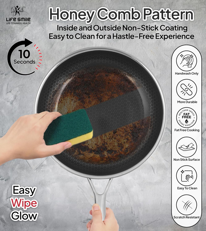 سرویس قابمه 10پارچه استیل لایف اسمایل مدل LIFEP30-10 کف لیزری