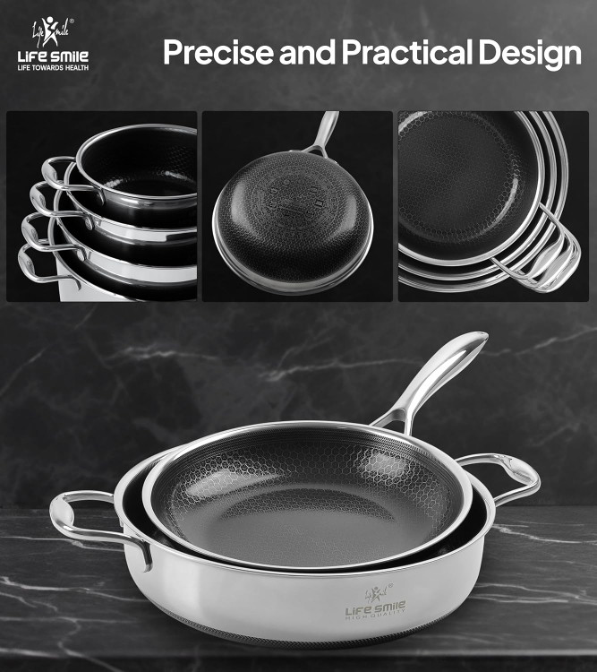 سرویس قابمه 10پارچه استیل لایف اسمایل مدل LIFEP30-10 کف لیزری