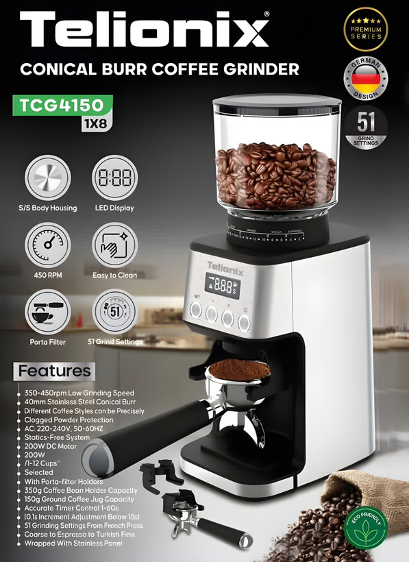 آسیاب قهوه تلیونیکس مدل TCG4150