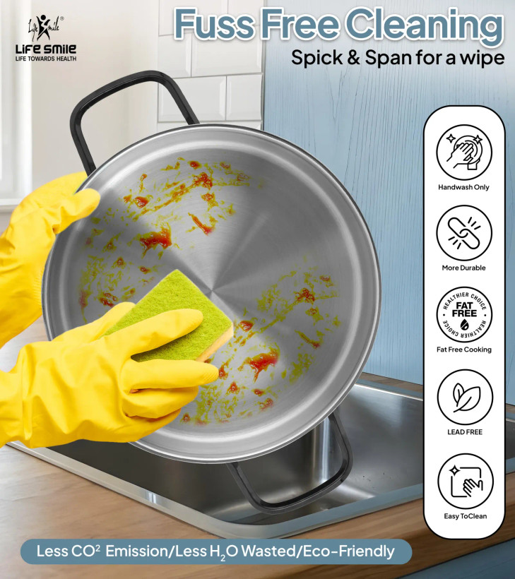 سرویس قابمه 8 پارچه استیل لایف اسمایل مدل LIFEP24GL-8- سایز 28/28/24/20