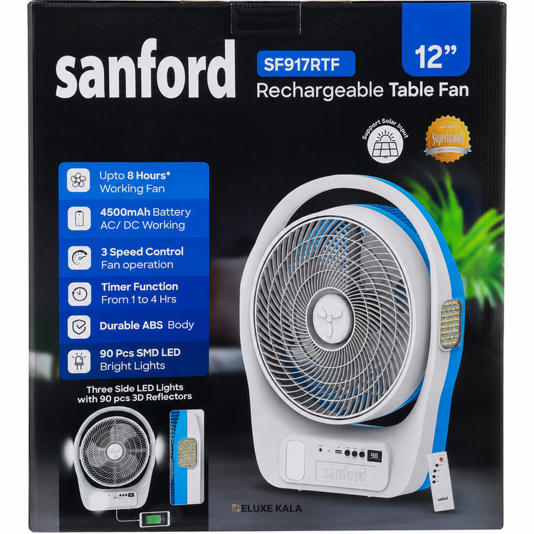 پنکه شارژی رومیزی سانفورد مدل SF917RTF سایز 12 اینچ